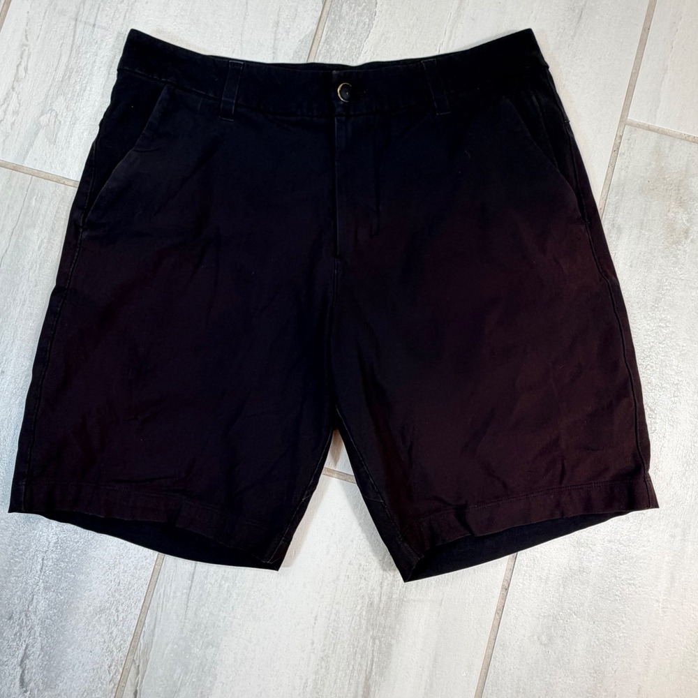 Lululemon Mens Commission Shorts Black Size 30 Technical Stretch Chino 9 Inseam